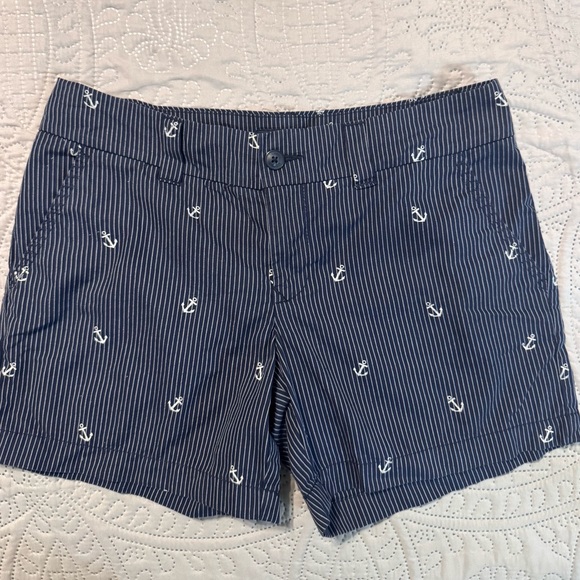 Tommy Hilfiger Nautical Navy Striped and Anchor Women's Shorts - Picture 1 of 4